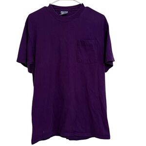 Today’s News Vintage Purple Pocket Tee Single Stitch 90s Medium
